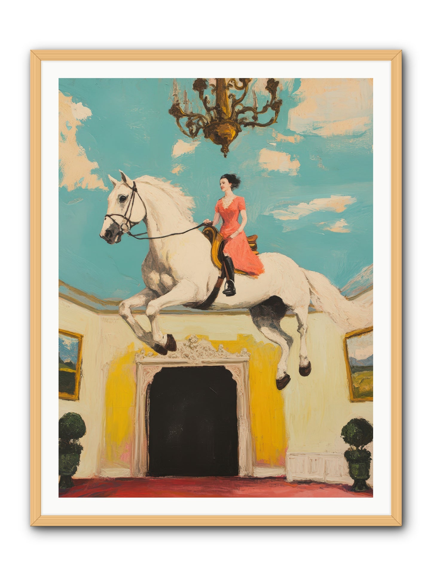 Gilded Rooms Tell TalesREZ -- Framed Print - Natural 36x48