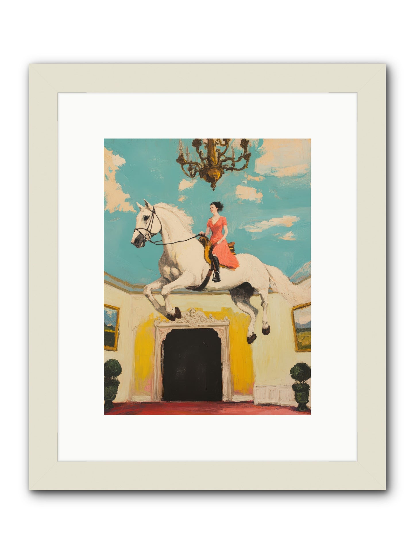 Gilded Rooms Tell TalesREZ -- Framed Print - White 9x12