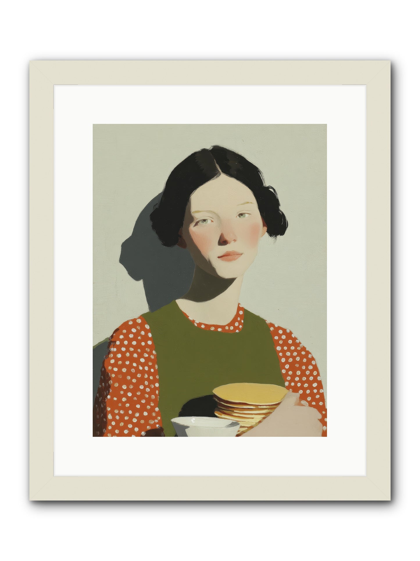Gilded Stillness -- Framed Print - White 12x16
