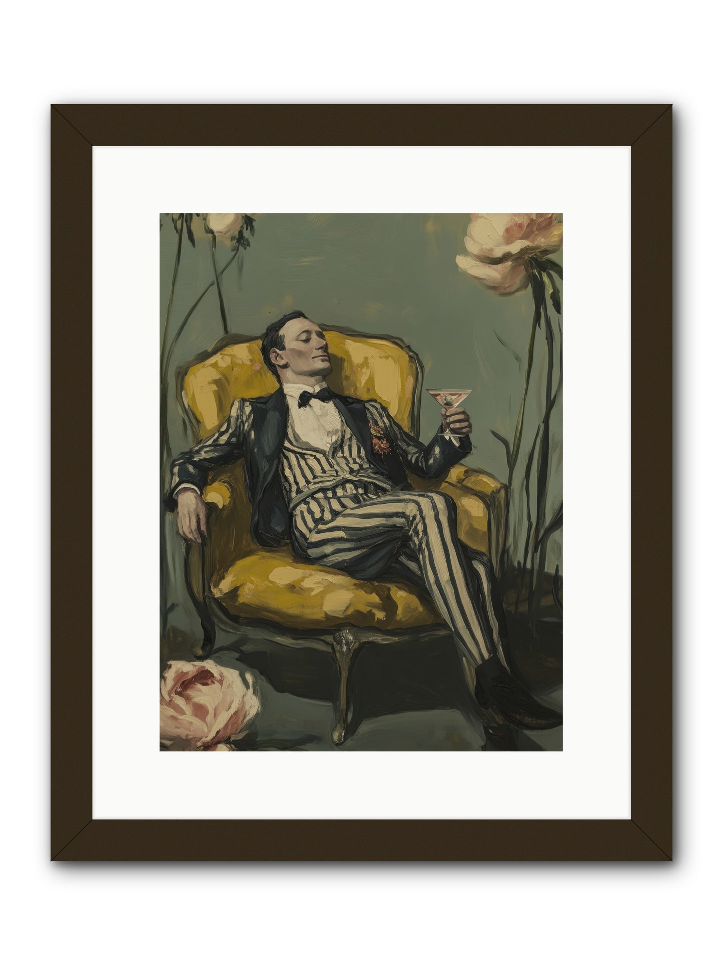 Gin & Roses -- Framed Print - Black 12x16