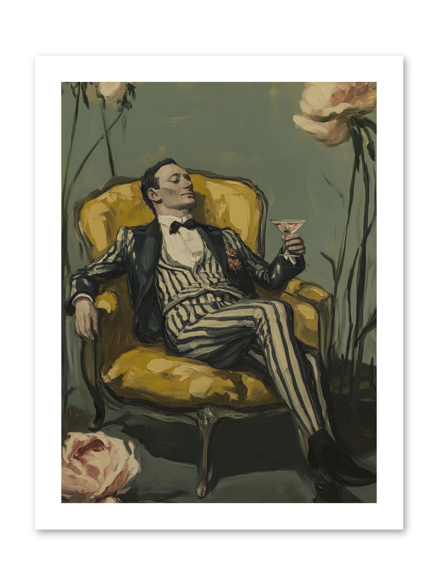 Gin & Roses -- Loose Canvas Print 12x16