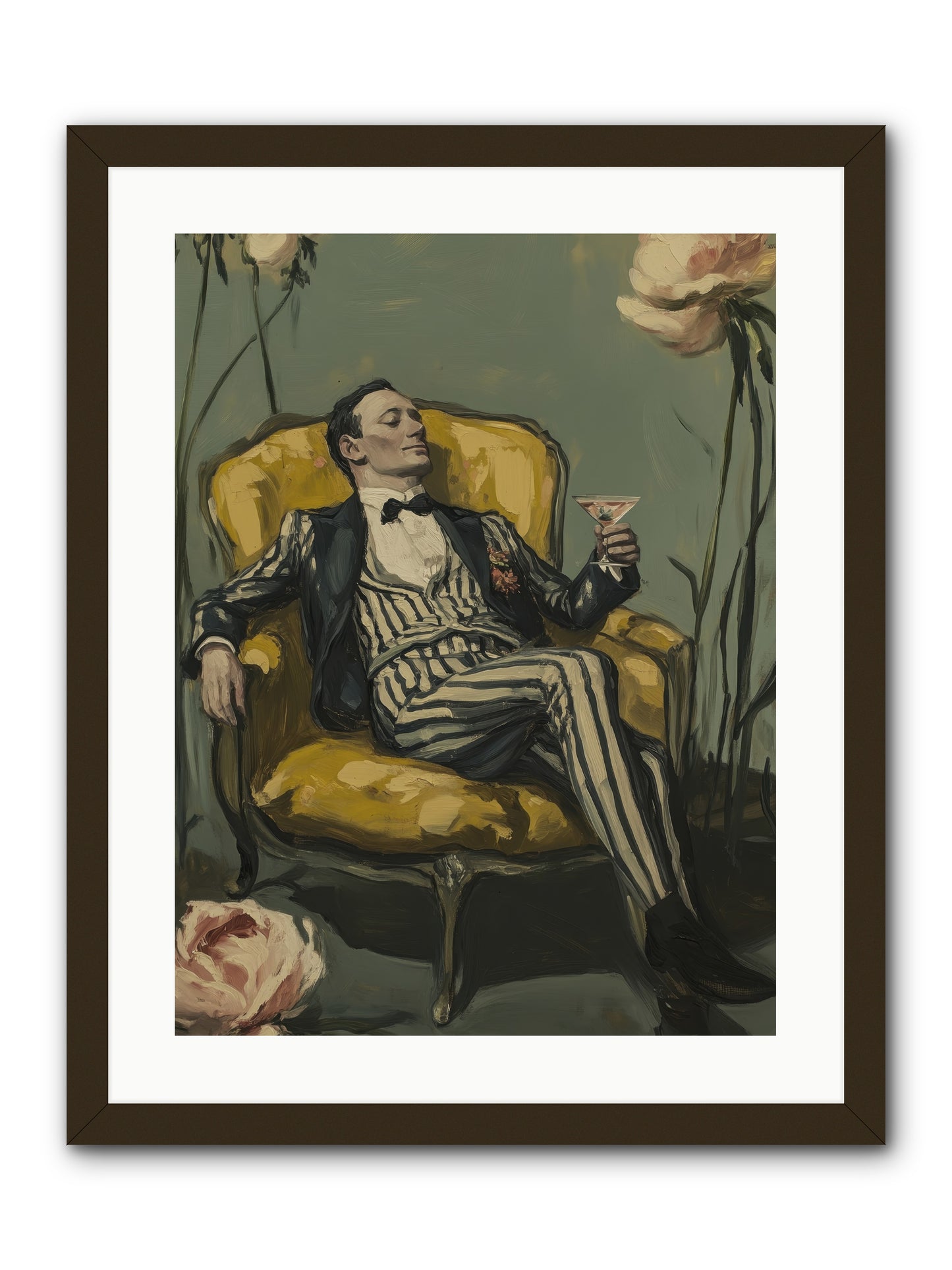 Gin & Roses -- Framed Print - Black 18x24