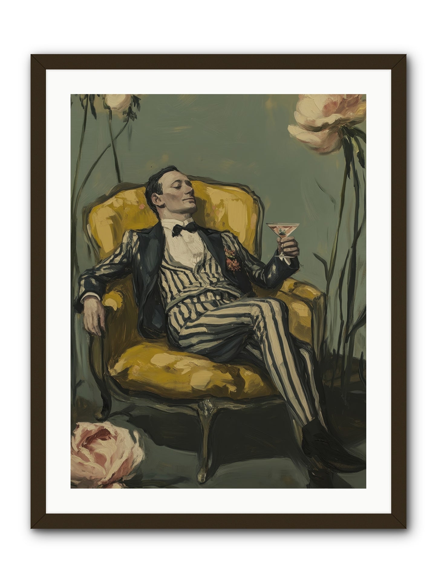 Gin & Roses -- Framed Print - Black 24x32