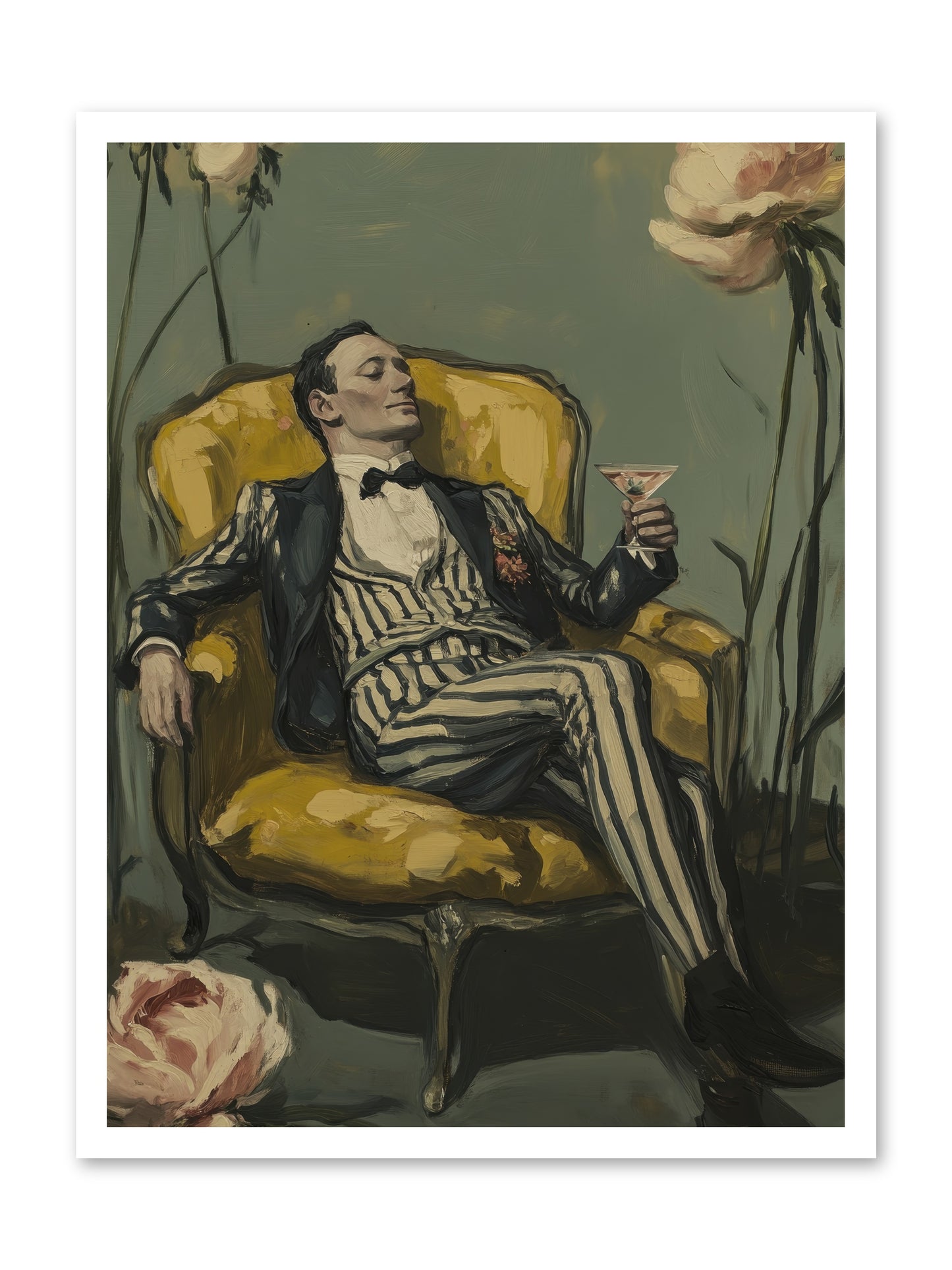 Gin & Roses -- Loose Canvas Print 24x32