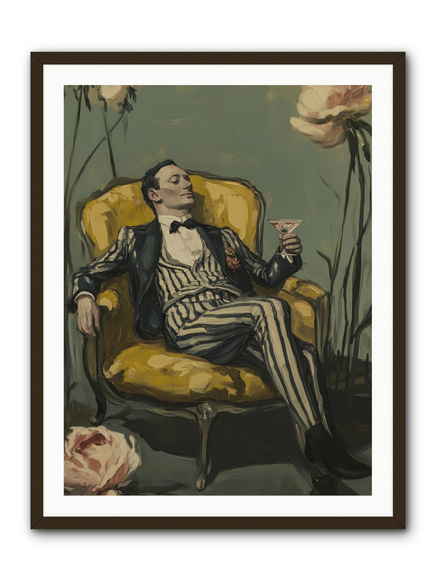 Gin & Roses -- Framed Print - Black 30x40