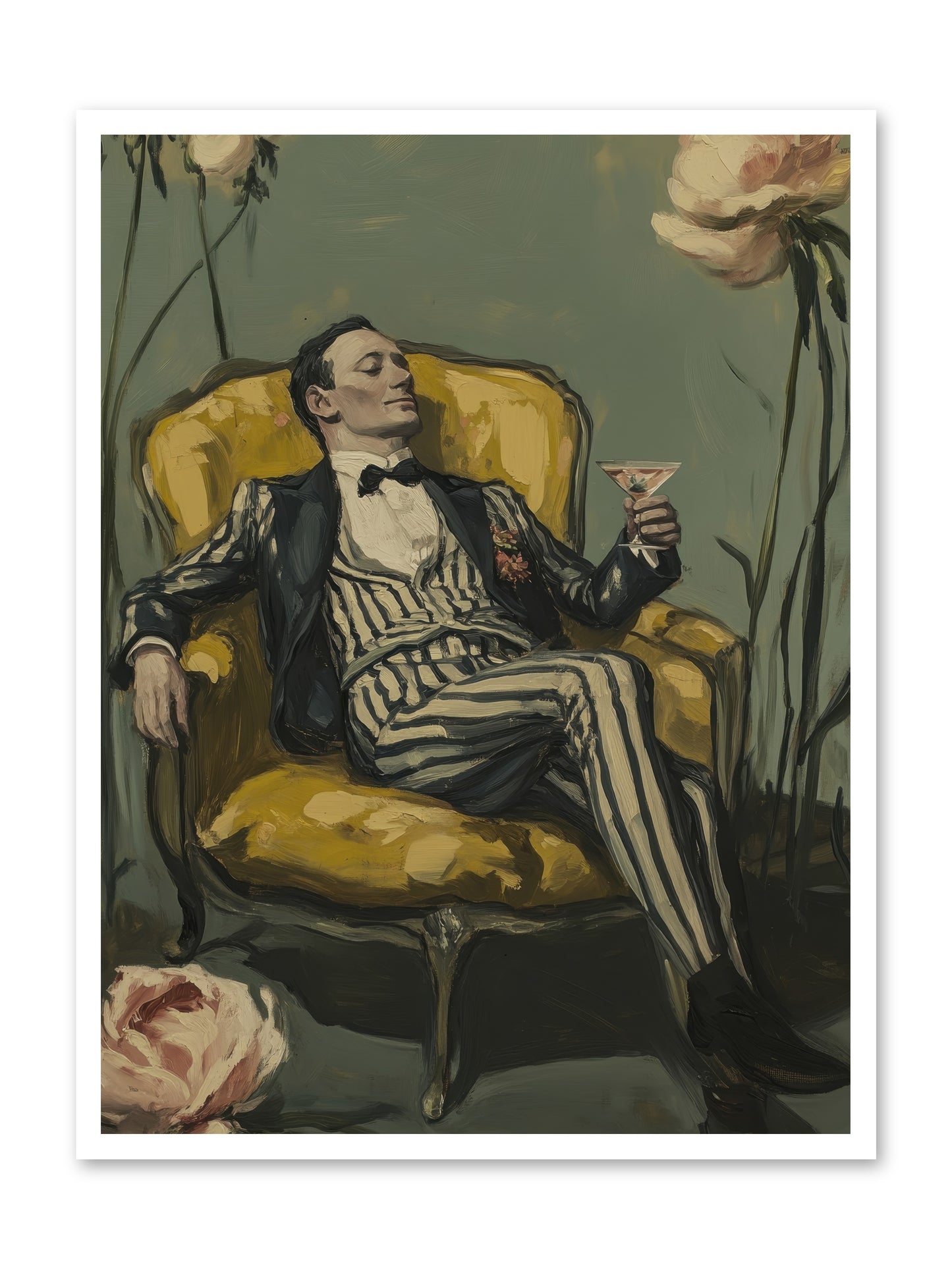 Gin & Roses -- Loose Canvas Print 30x40