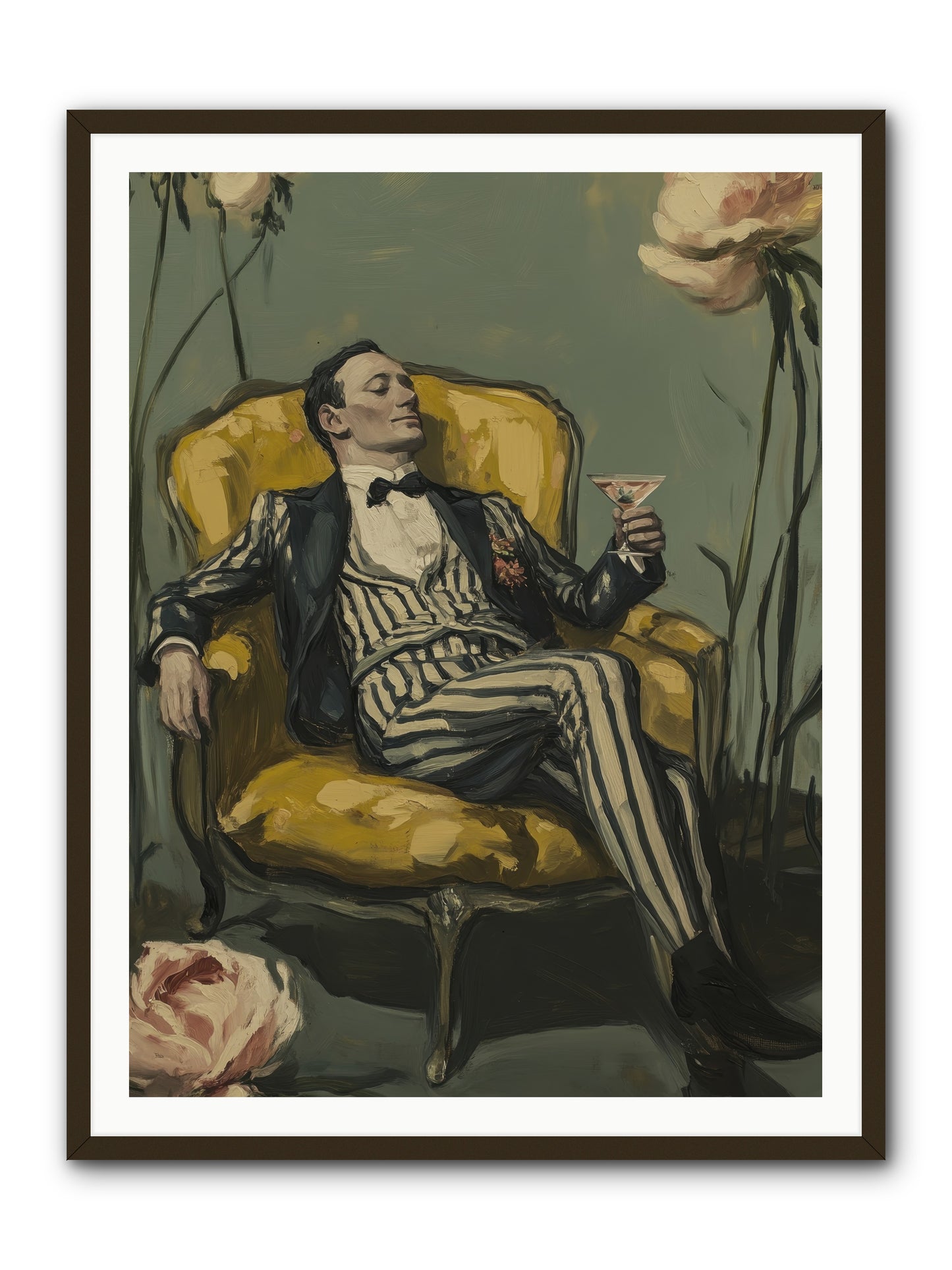Gin & Roses -- Framed Print - Black 36x48