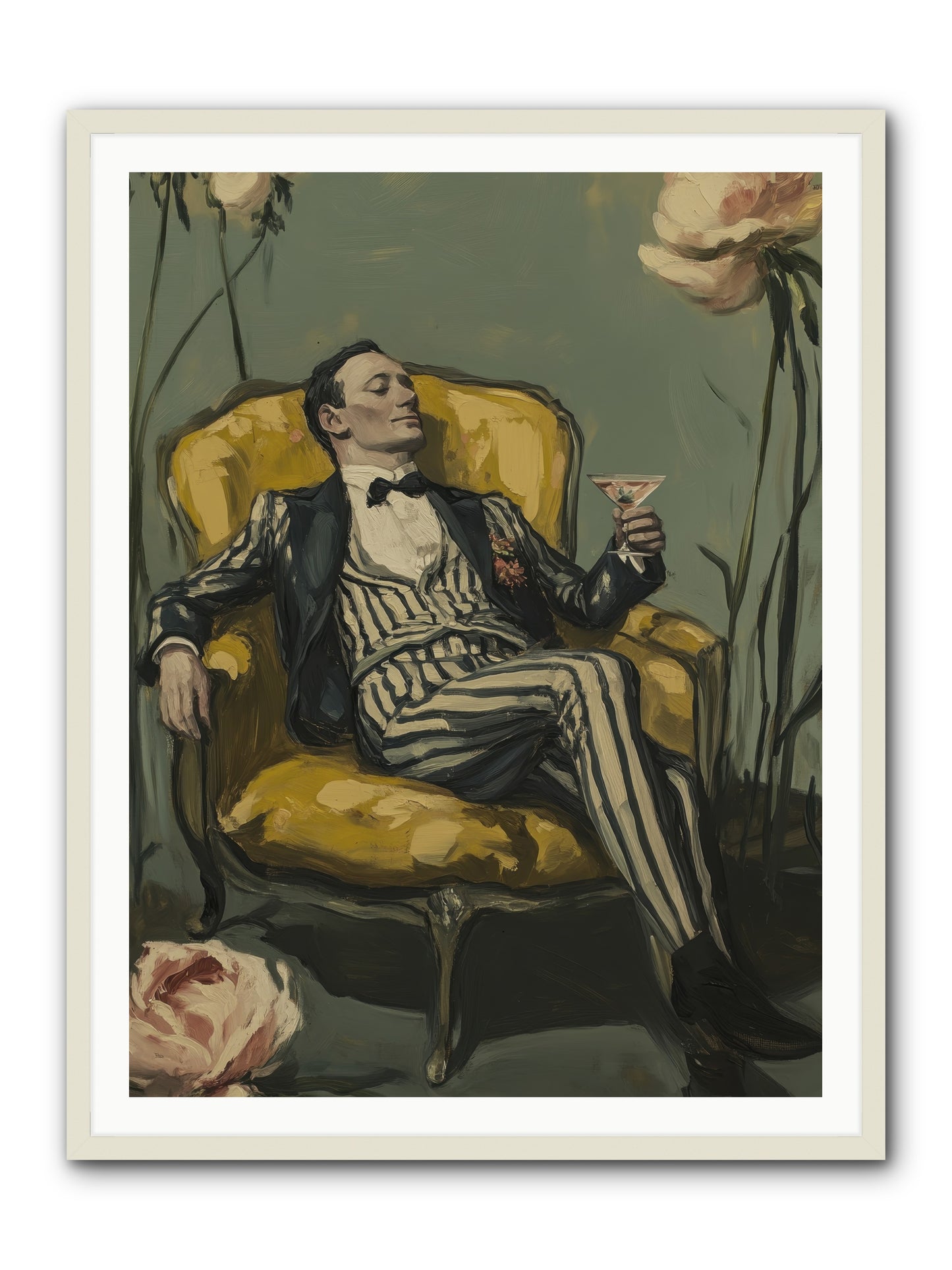 Gin & Roses -- Framed Print - White 36x48