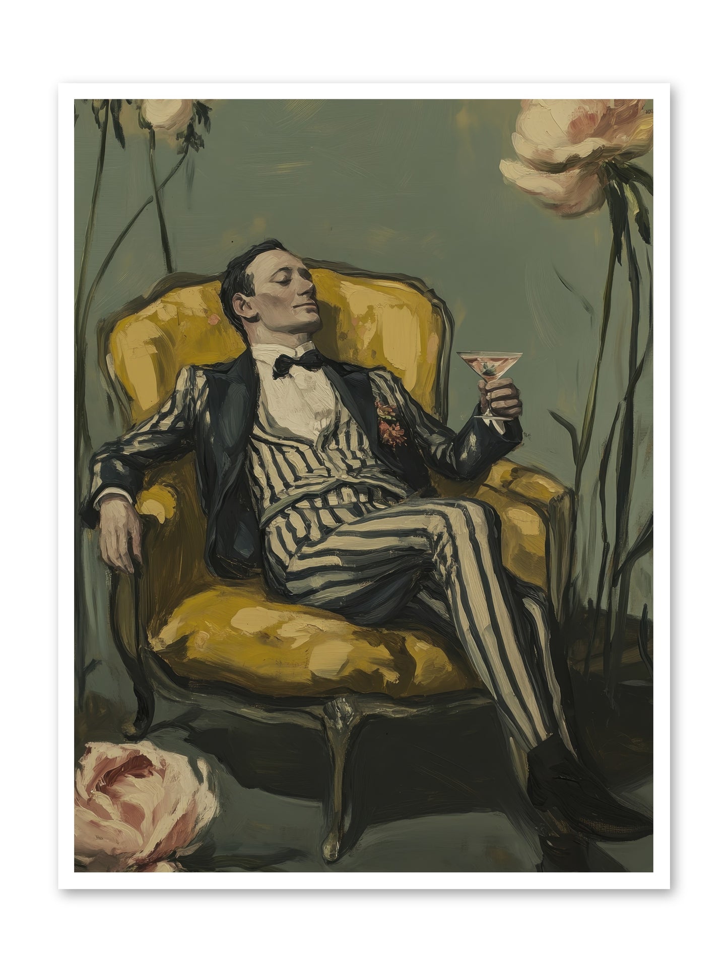 Gin & Roses -- Loose Canvas Print 36x48