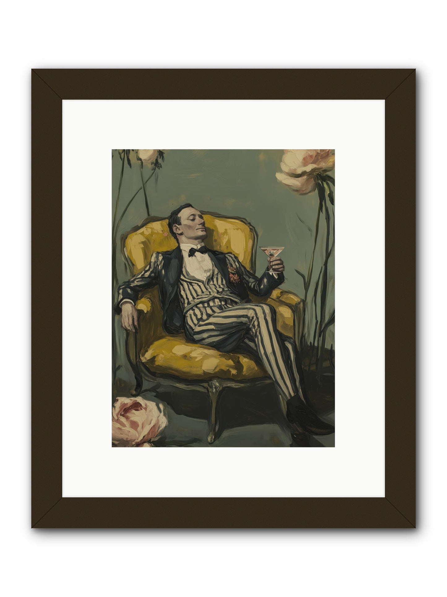Gin & Roses -- Framed Print - Black 9x12