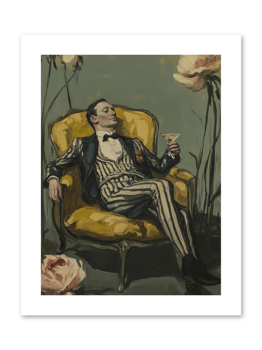 Gin & Roses -- Paper Print 9x12