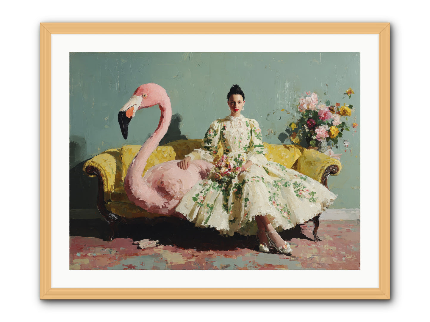Glasswing Parlor-REZ -- Framed Print - Natural 32x24