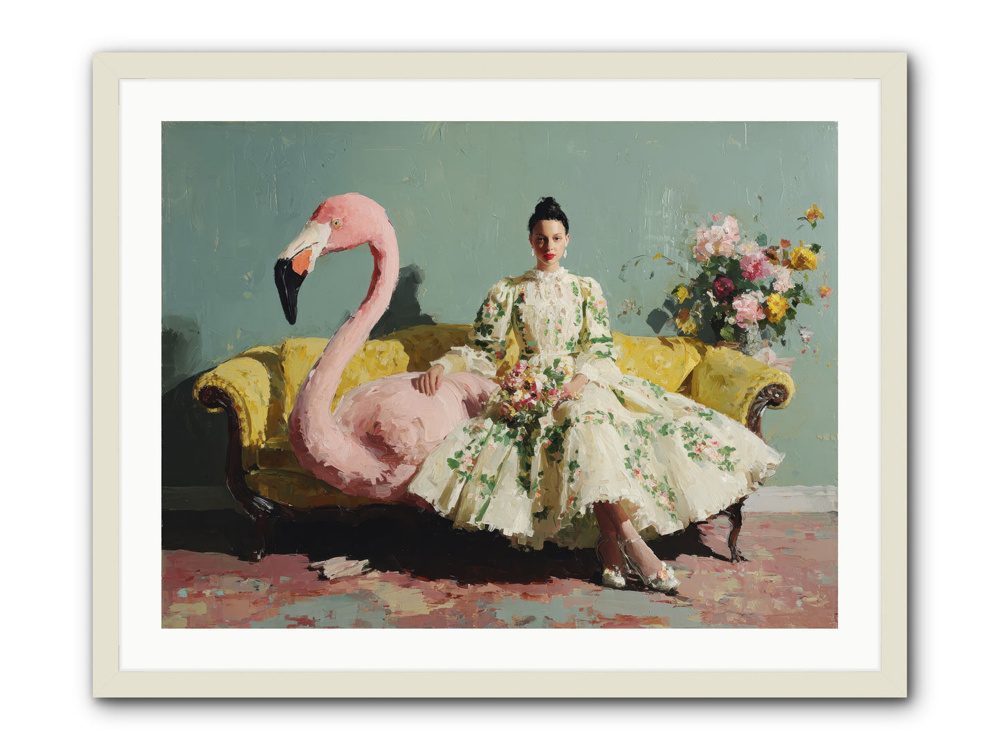 Glasswing Parlor-REZ -- Framed Print - White 32x24