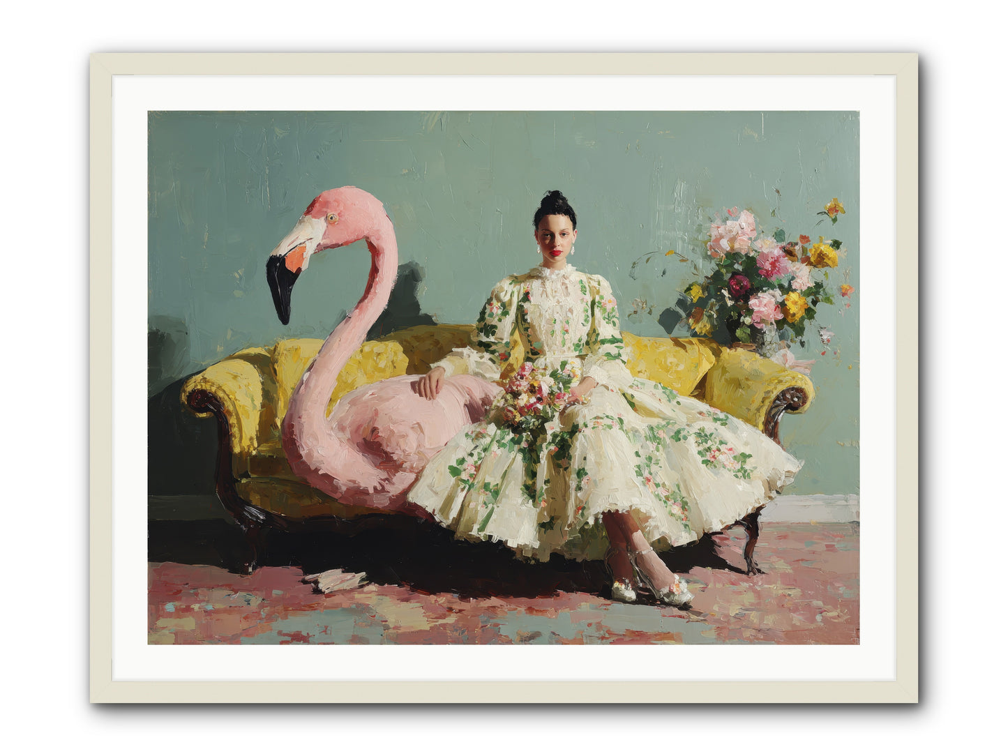 Glasswing Parlor-REZ -- Framed Print - White 40x30