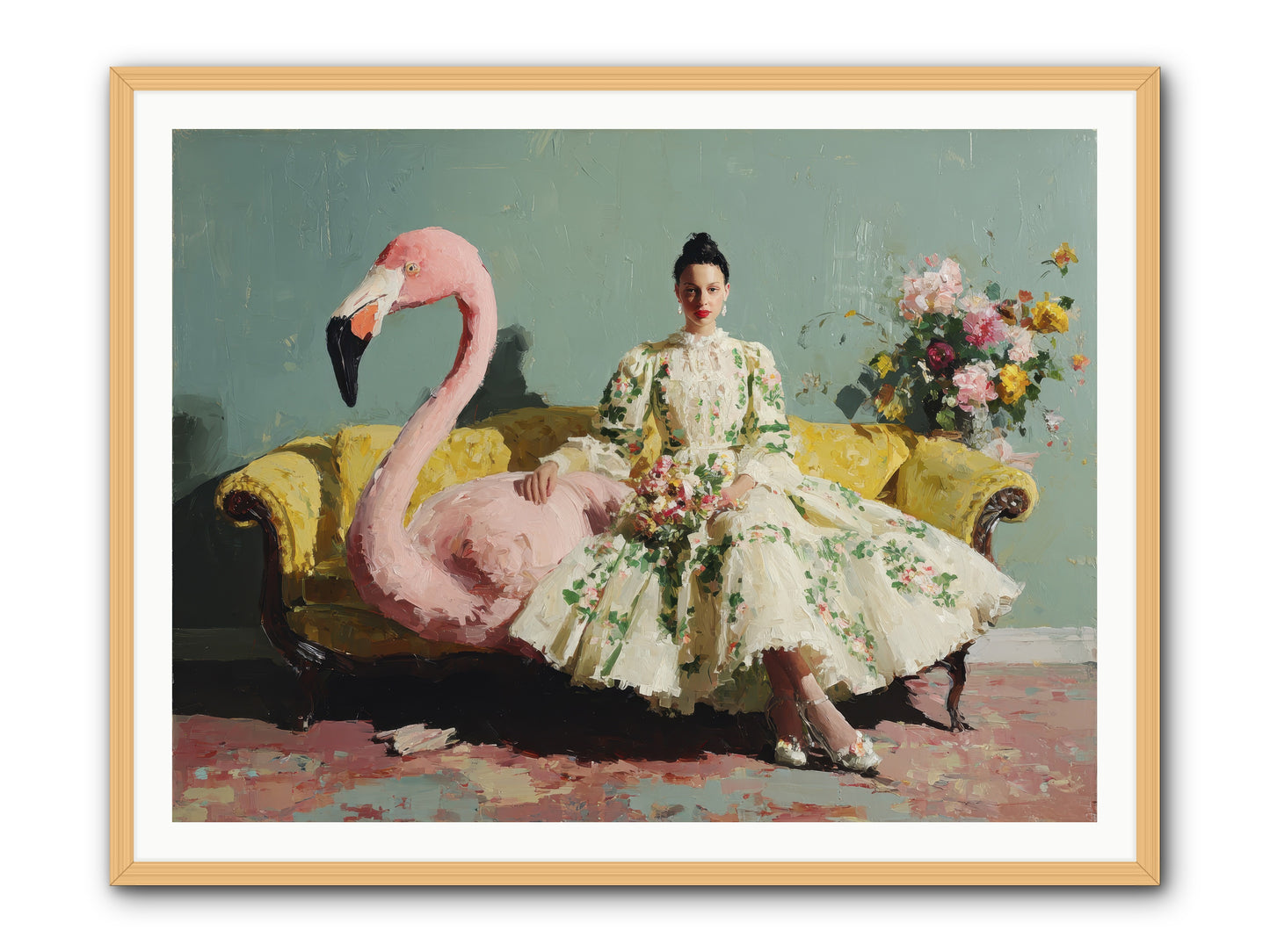 Glasswing Parlor-REZ -- Framed Print - Natural 48x36