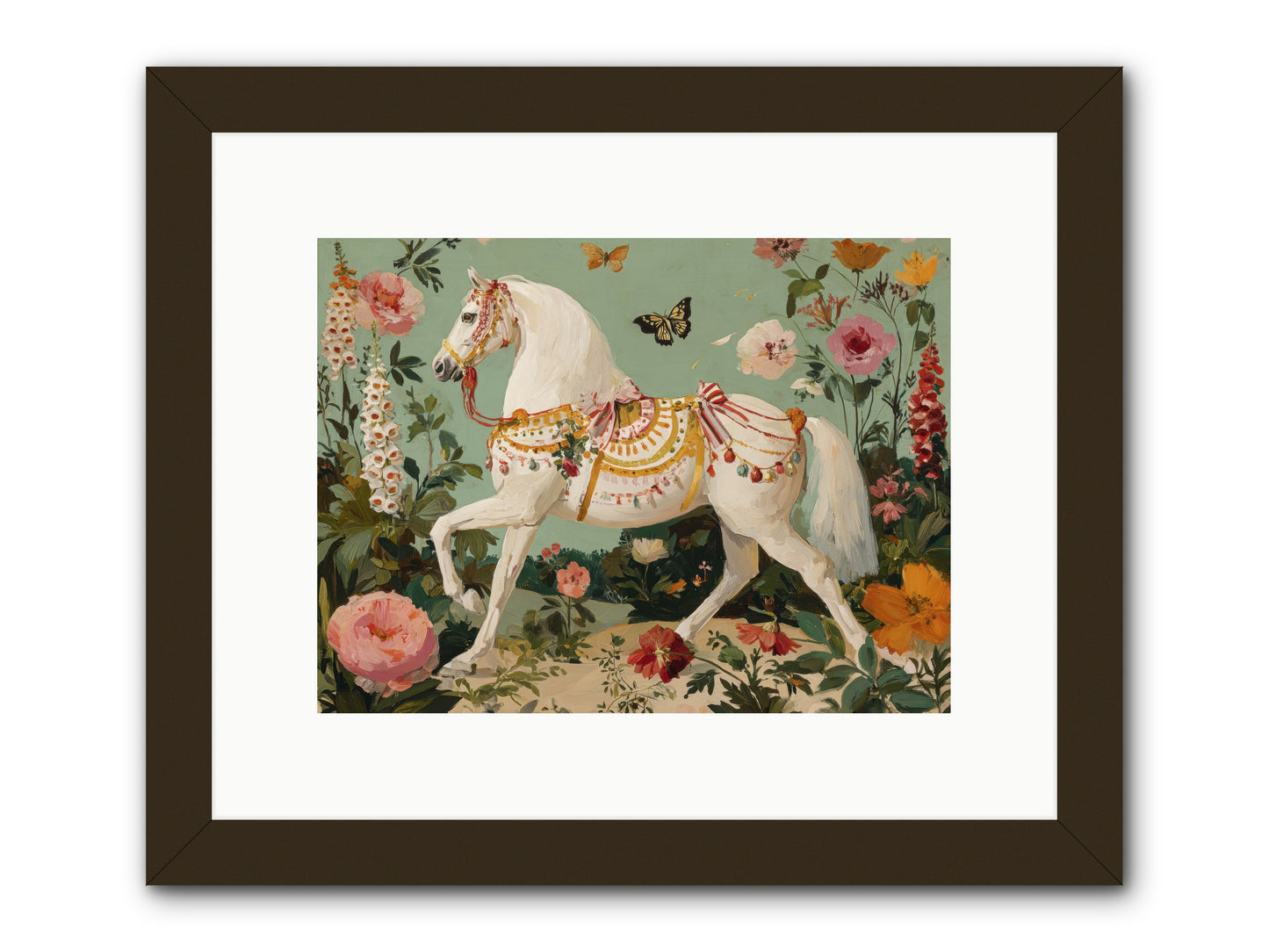 Glimmers in the Quiet Grove -- Framed Print - Black 12x9