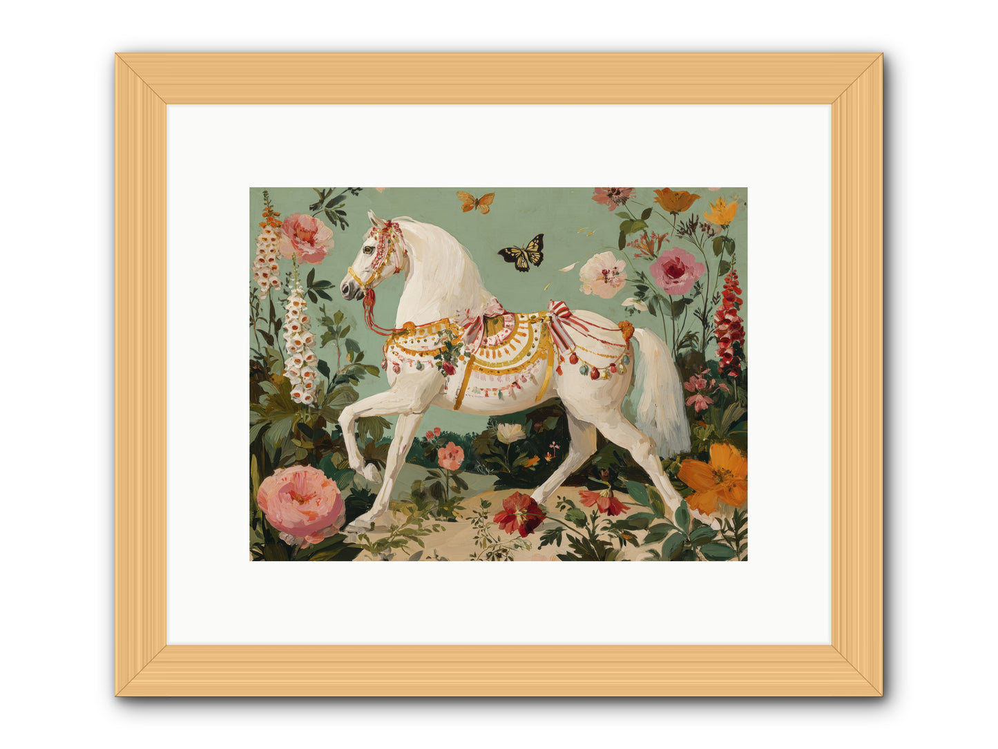 Glimmers in the Quiet Grove -- Framed Print - Natural 12x9