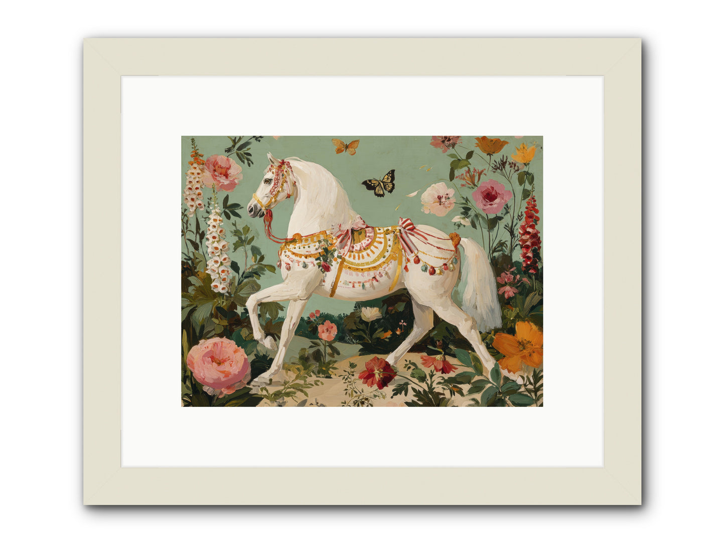 Glimmers in the Quiet Grove -- Framed Print - White 12x9