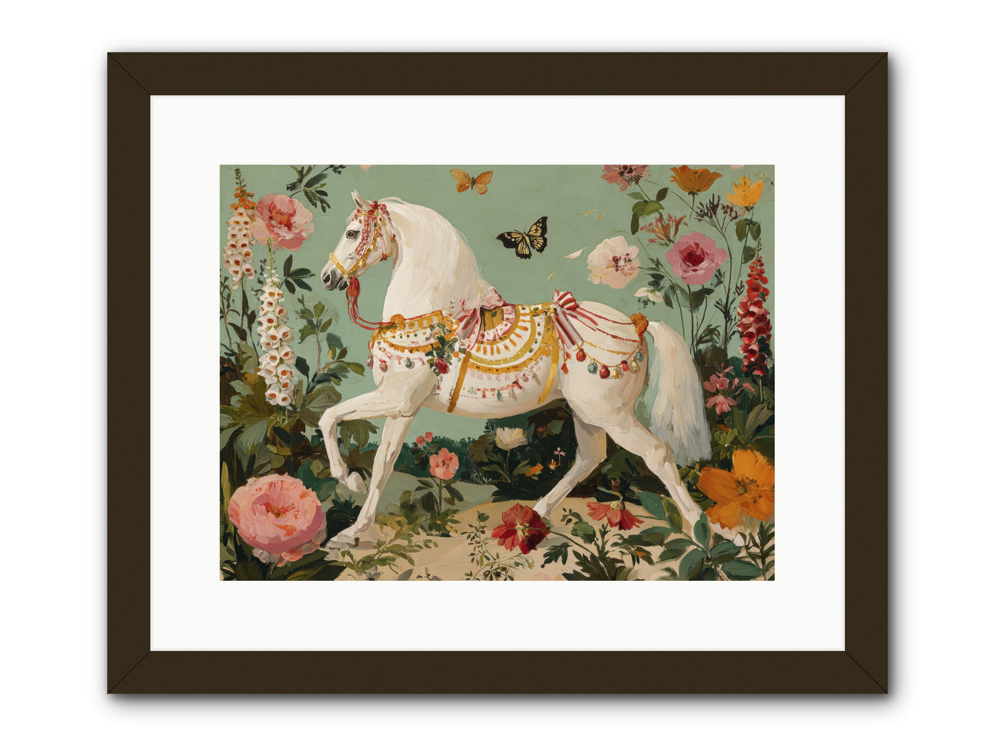 Glimmers in the Quiet Grove -- Framed Print - Black 16x12