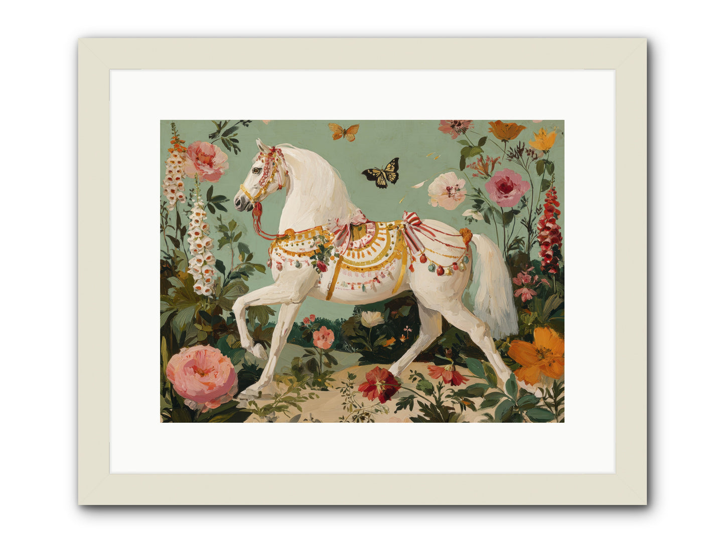 Glimmers in the Quiet Grove -- Framed Print - White 16x12