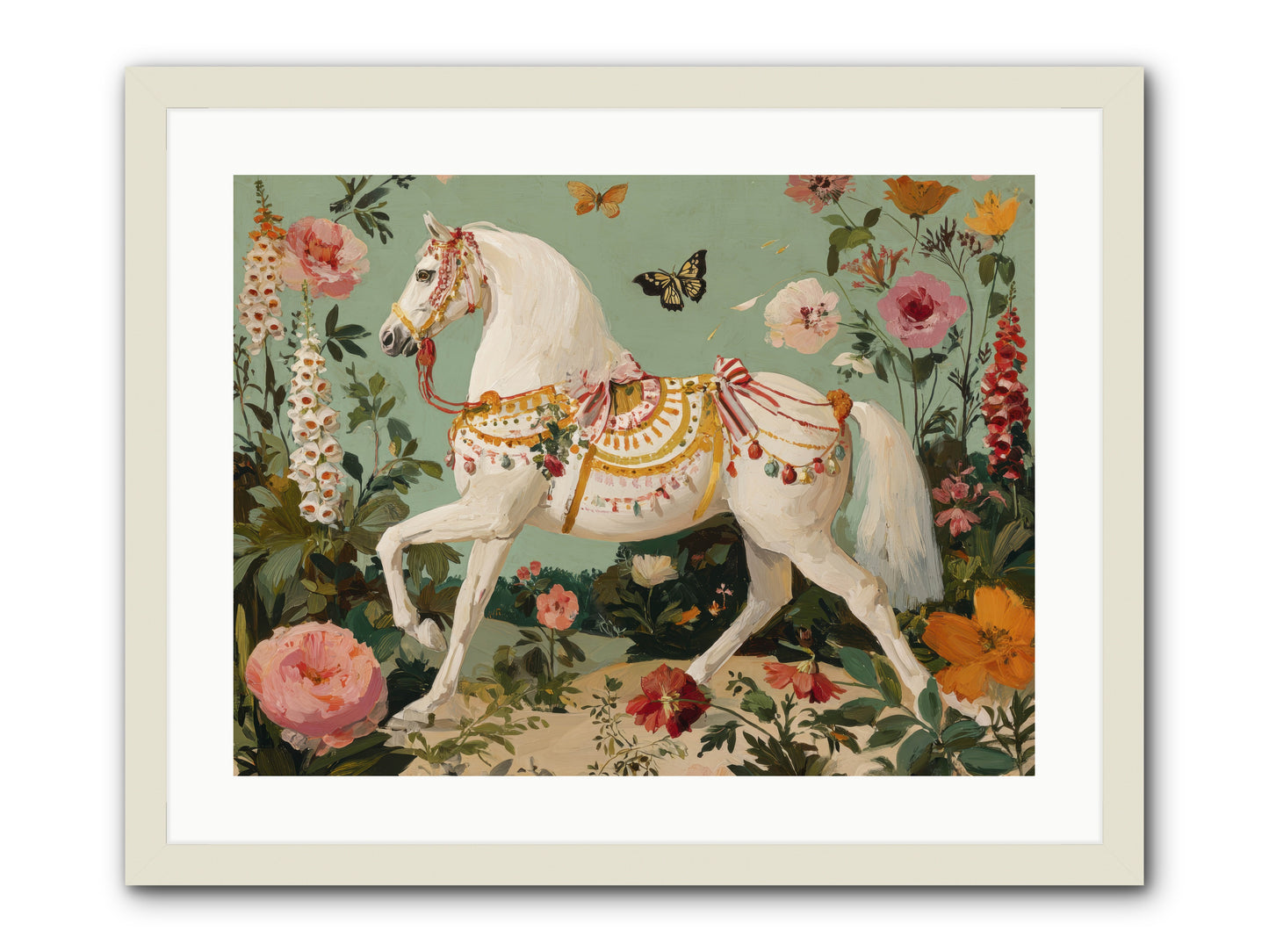 Glimmers in the Quiet Grove -- Framed Print - White 24x18