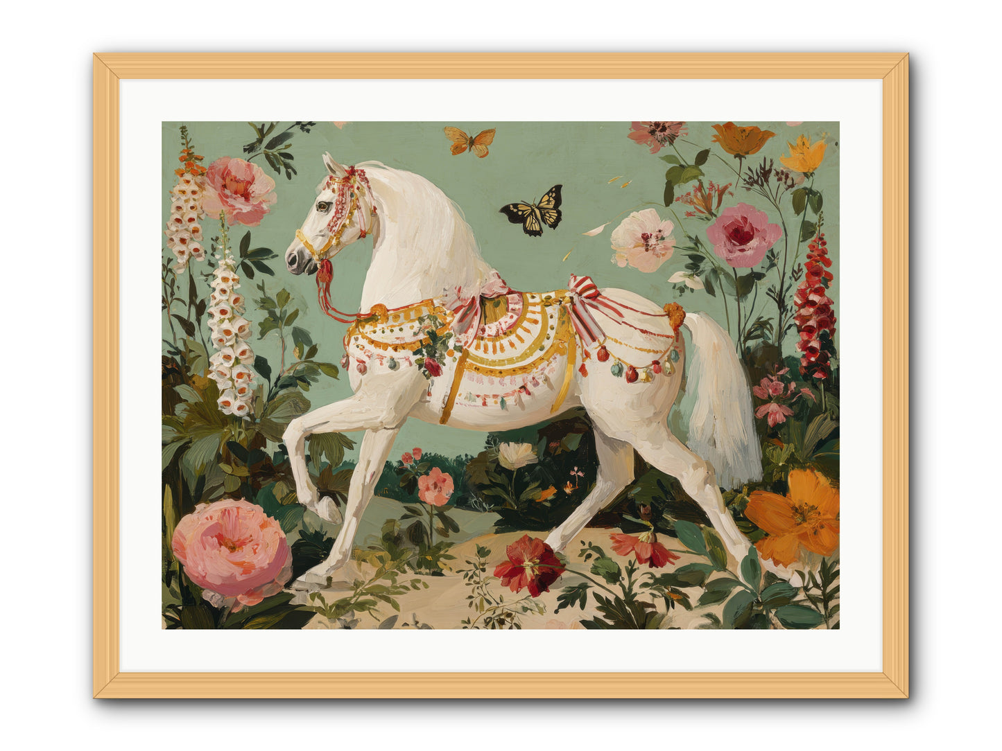 Glimmers in the Quiet Grove -- Framed Print - Natural 32x24