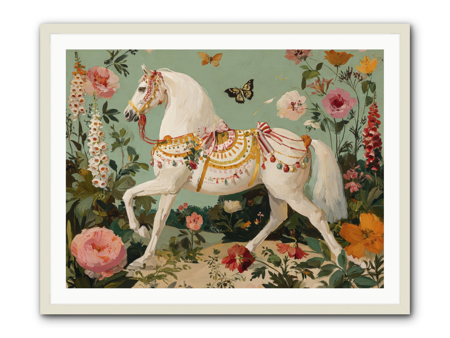 Glimmers in the Quiet Grove -- Framed Print - White 40x30