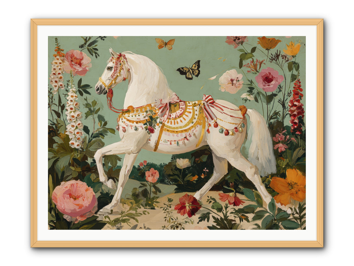 Glimmers in the Quiet Grove -- Framed Print - Natural 48x36