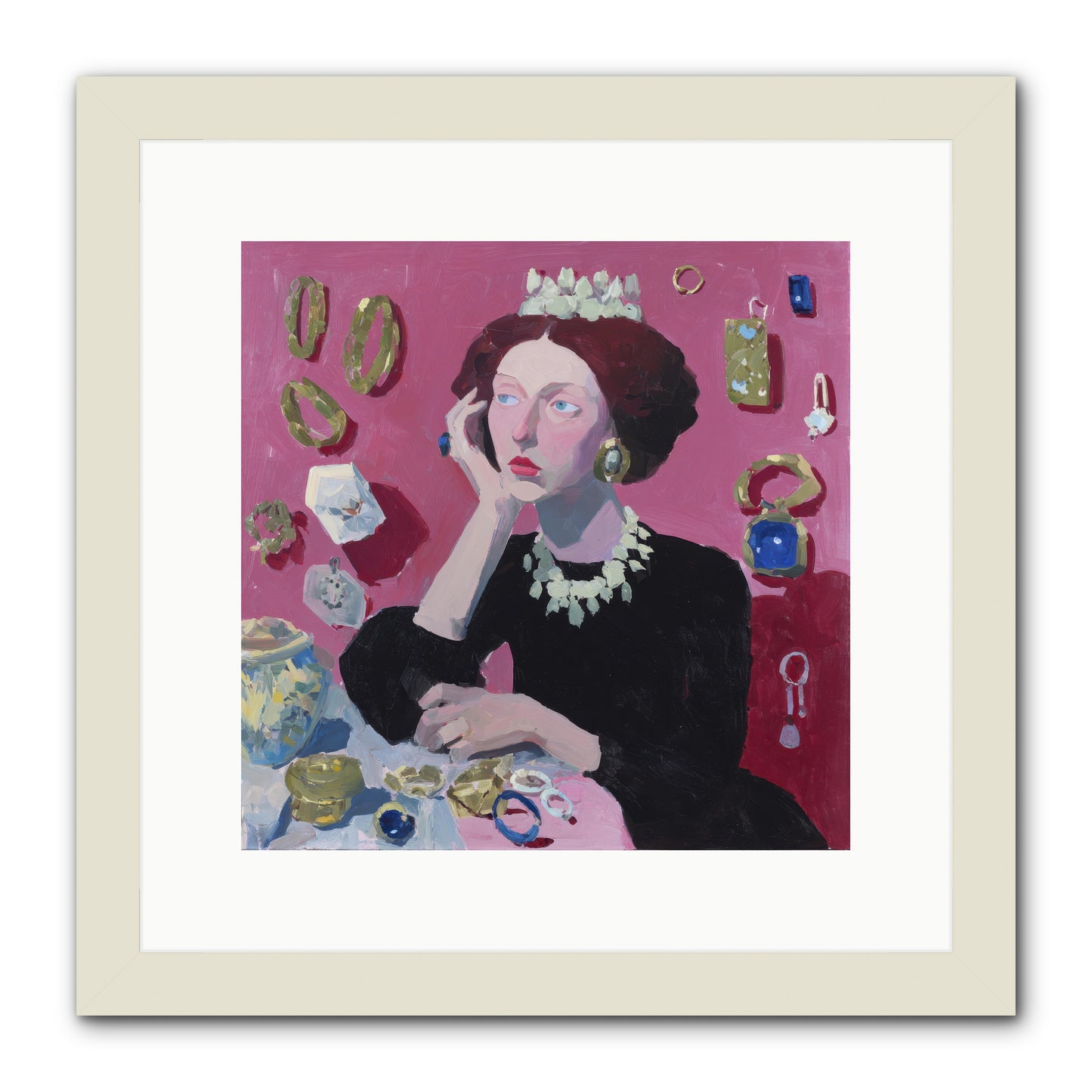 Glittering Solitude -- Framed Print - White 12x12