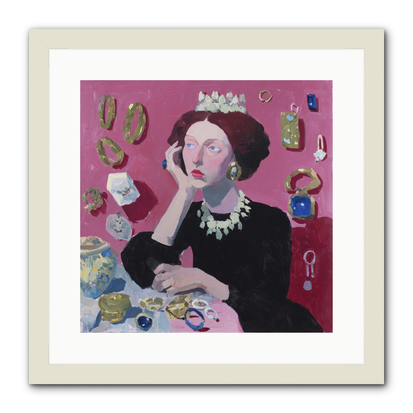 Glittering Solitude -- Framed Print - White 16x16