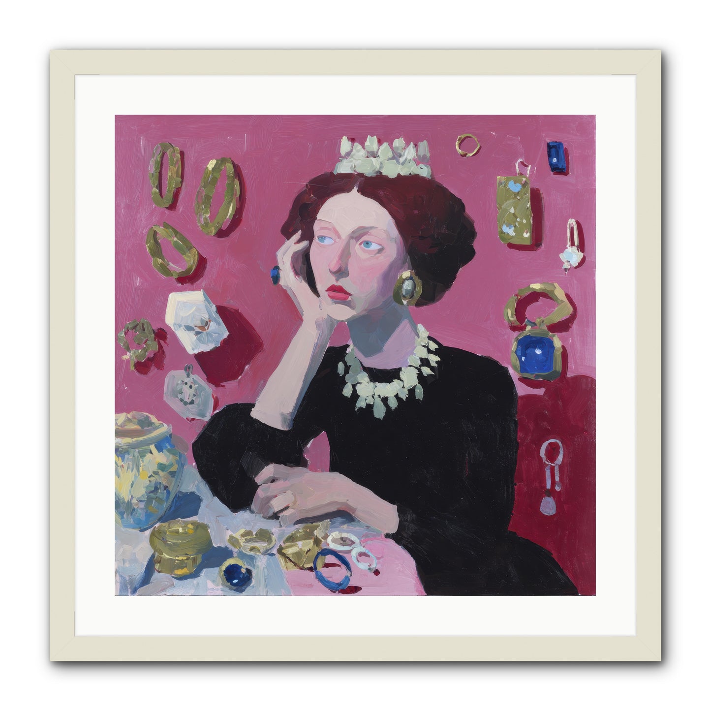 Glittering Solitude -- Framed Print - White 24x24