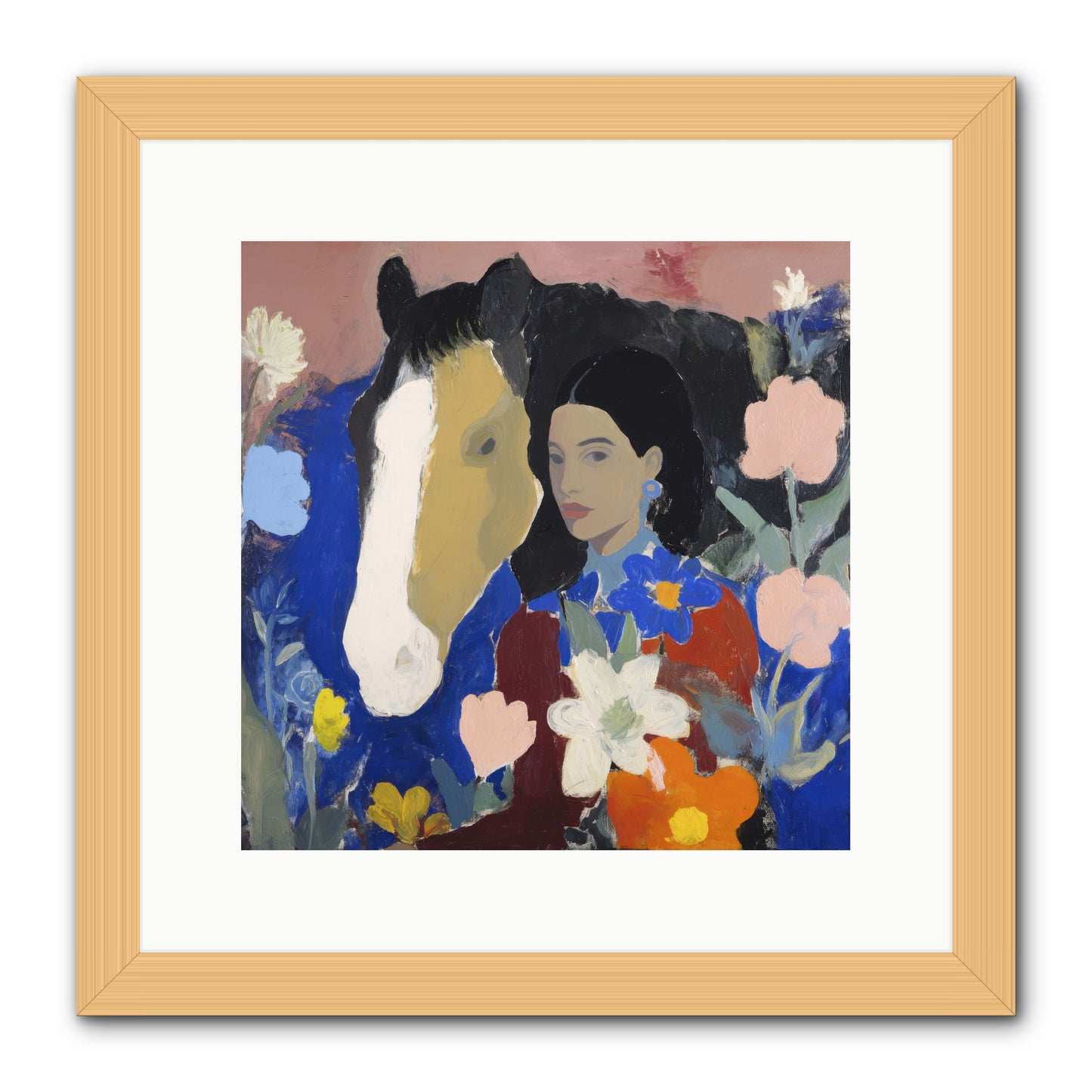 Golden Hour Riders -- Framed Print - Natural 12x12