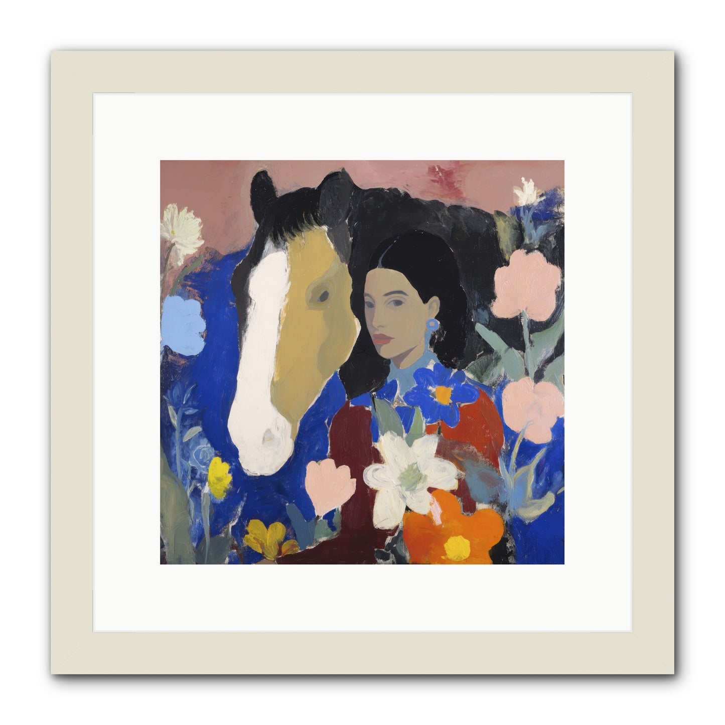 Golden Hour Riders -- Framed Print - White 12x12