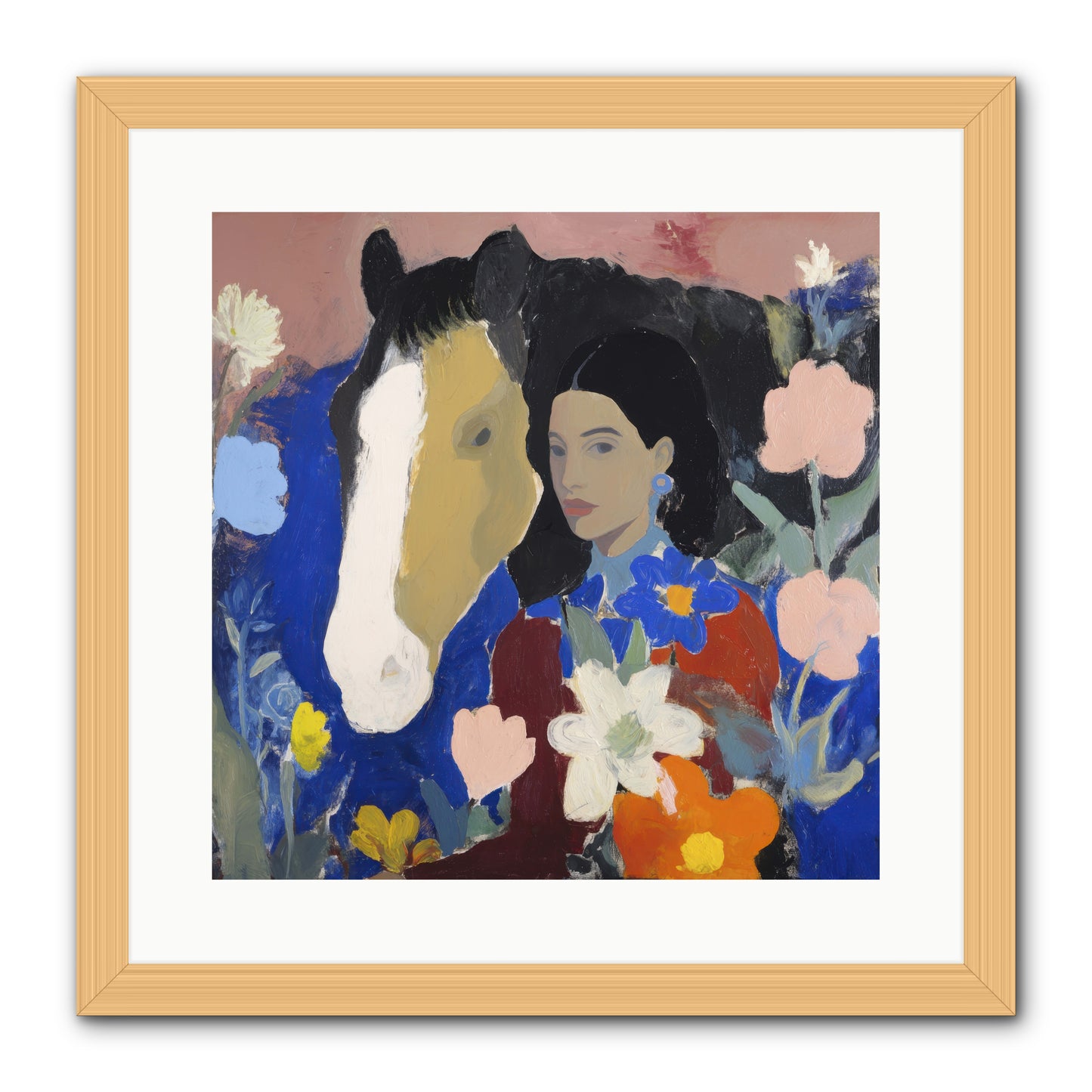 Golden Hour Riders -- Framed Print - Natural 16x16