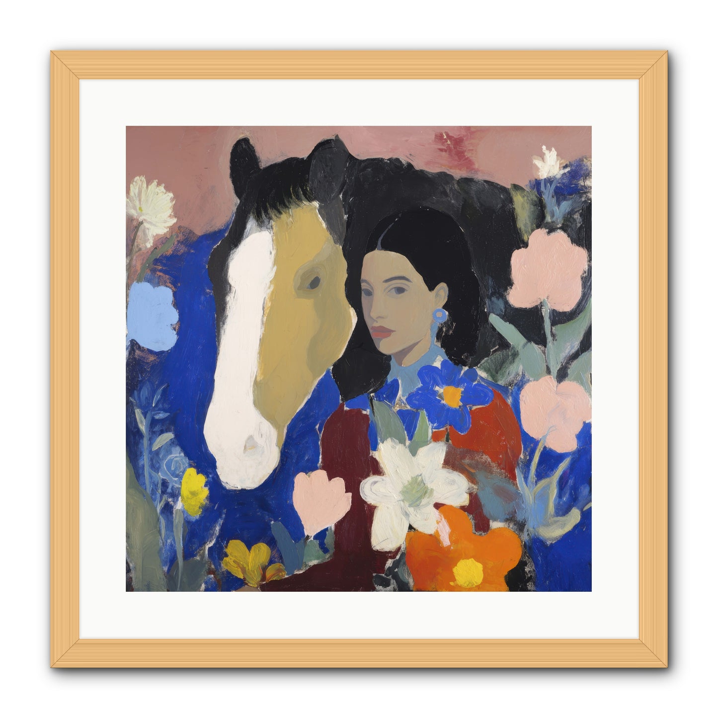 Golden Hour Riders -- Framed Print - Natural 20x20