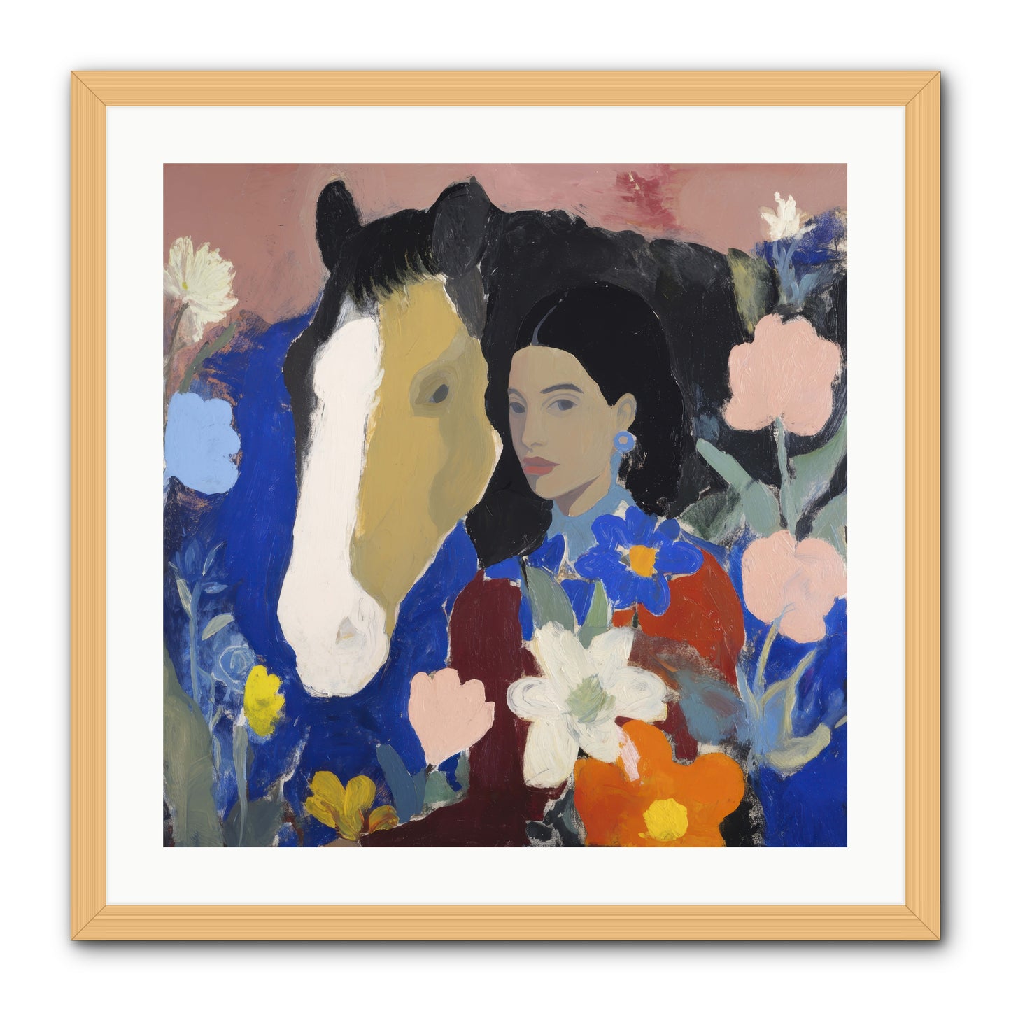 Golden Hour Riders -- Framed Print - Natural 24x24
