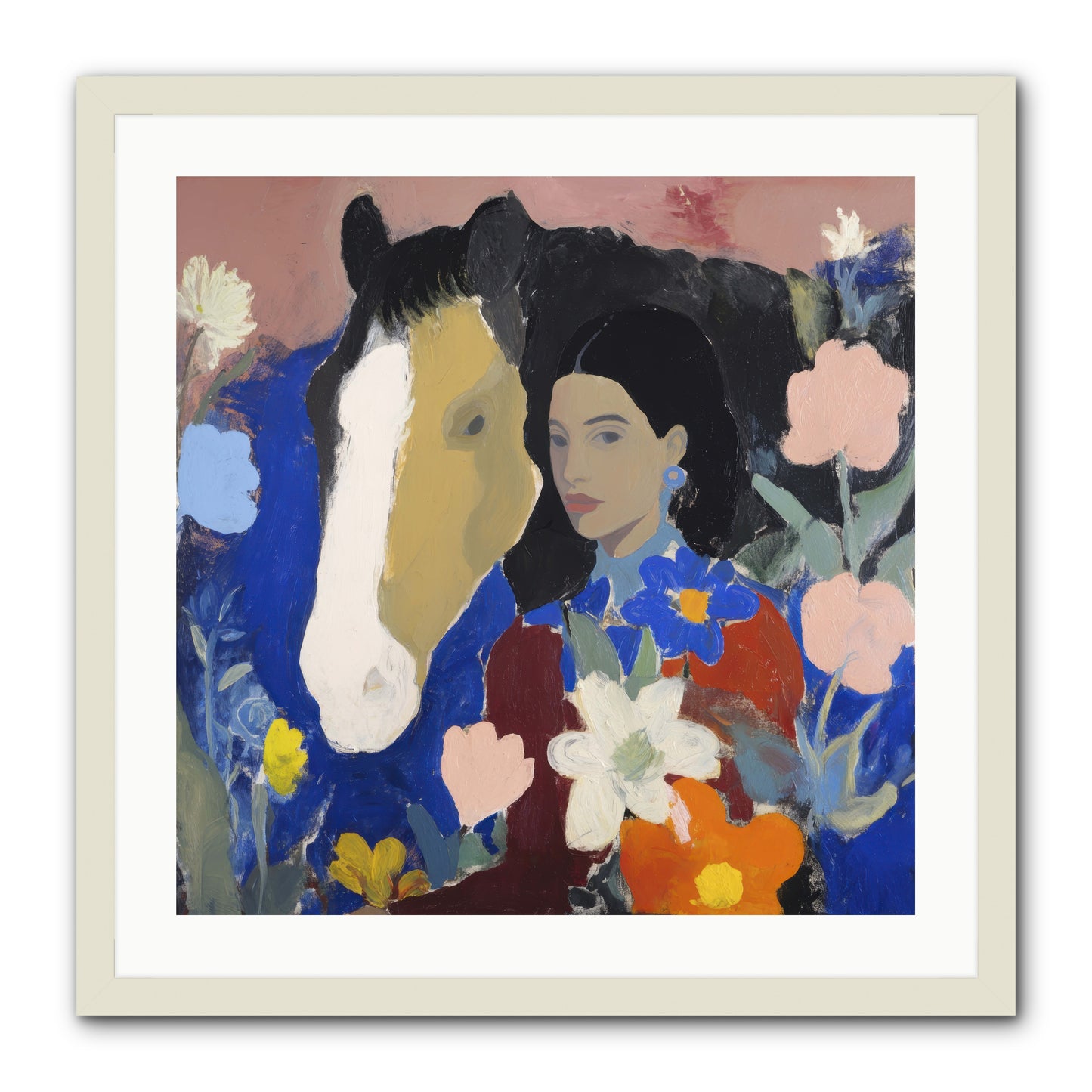 Golden Hour Riders -- Framed Print - White 24x24