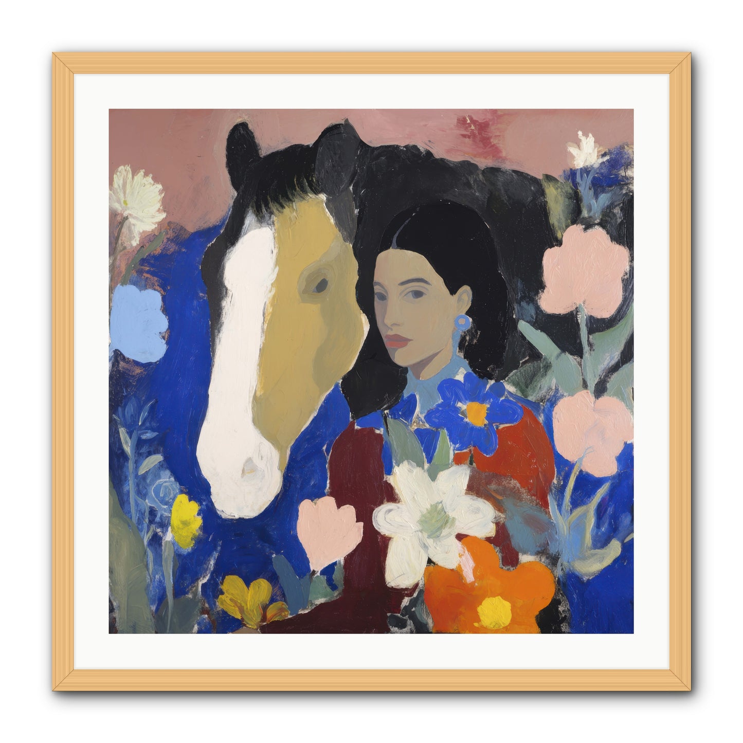 Golden Hour Riders -- Framed Print - Natural 30x30