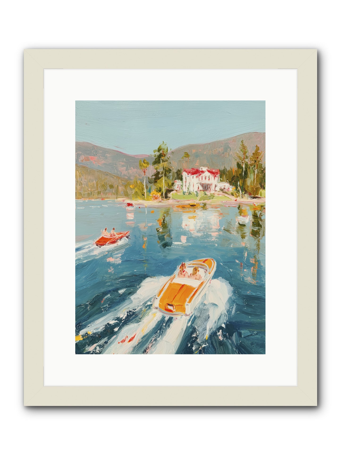 Golden Reflection -- Framed Print - White 12x16