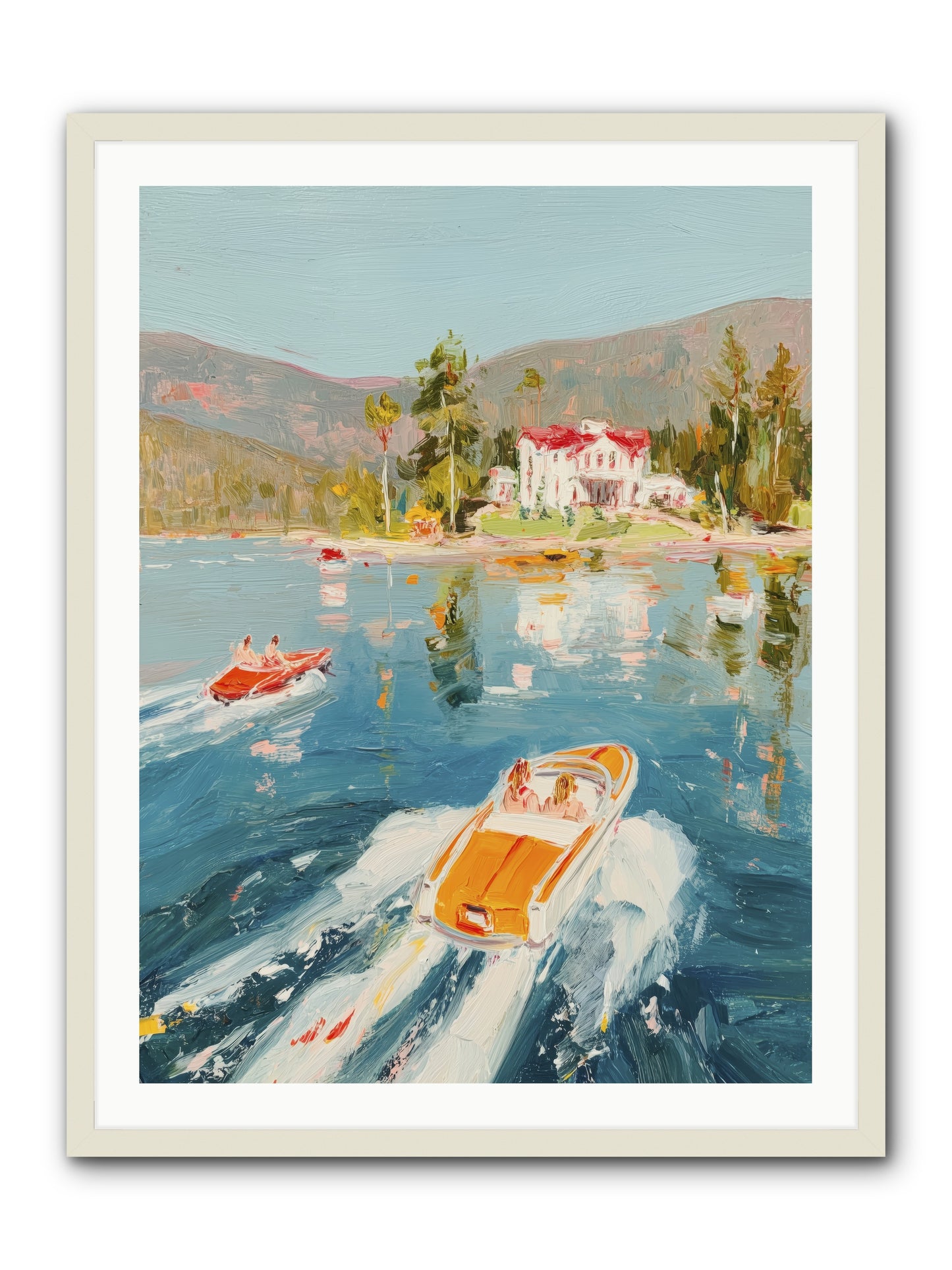 Golden Reflection -- Framed Print - White 30x40