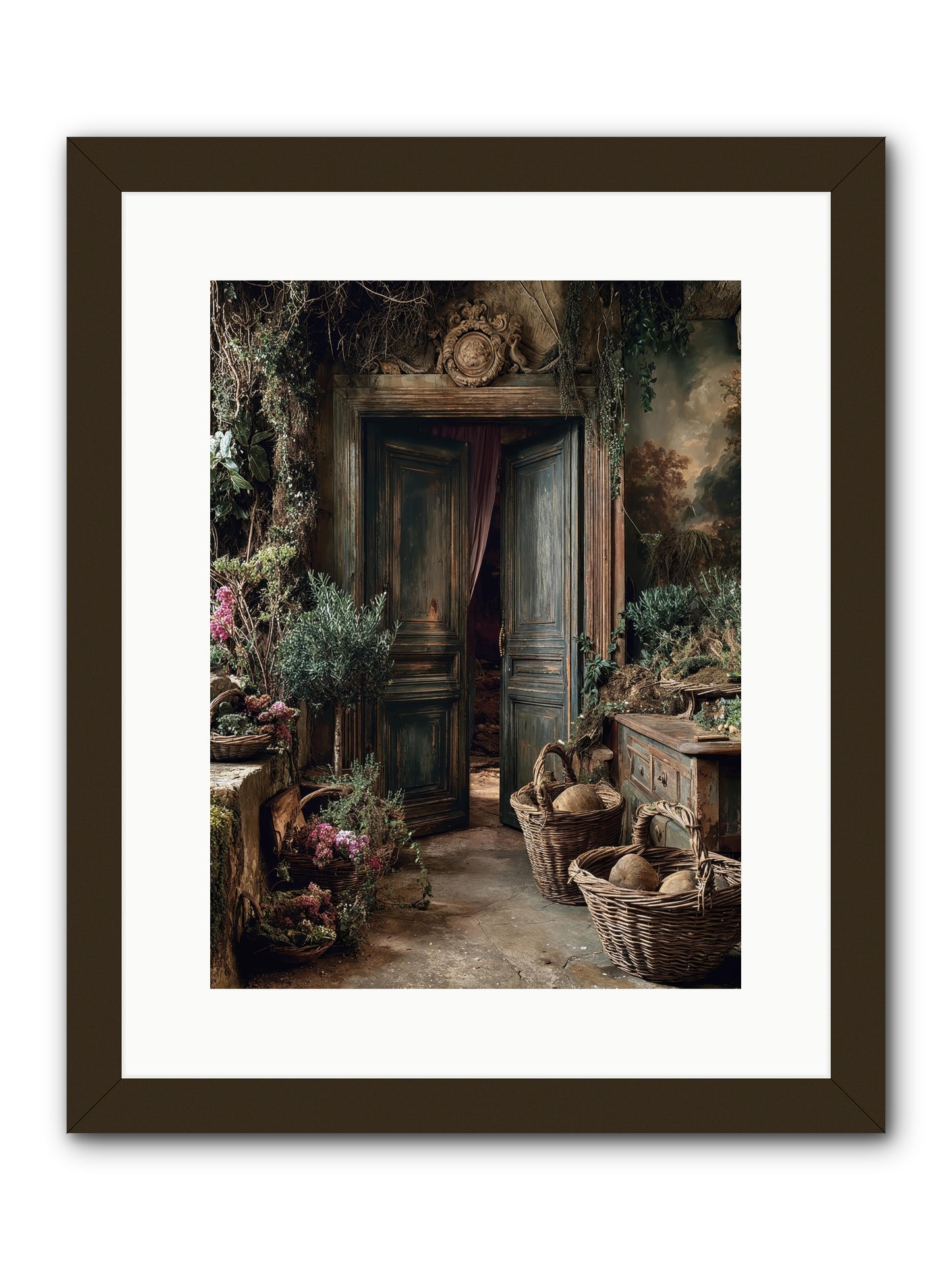 Golden hour abundance -- Framed Print - Black 12x16