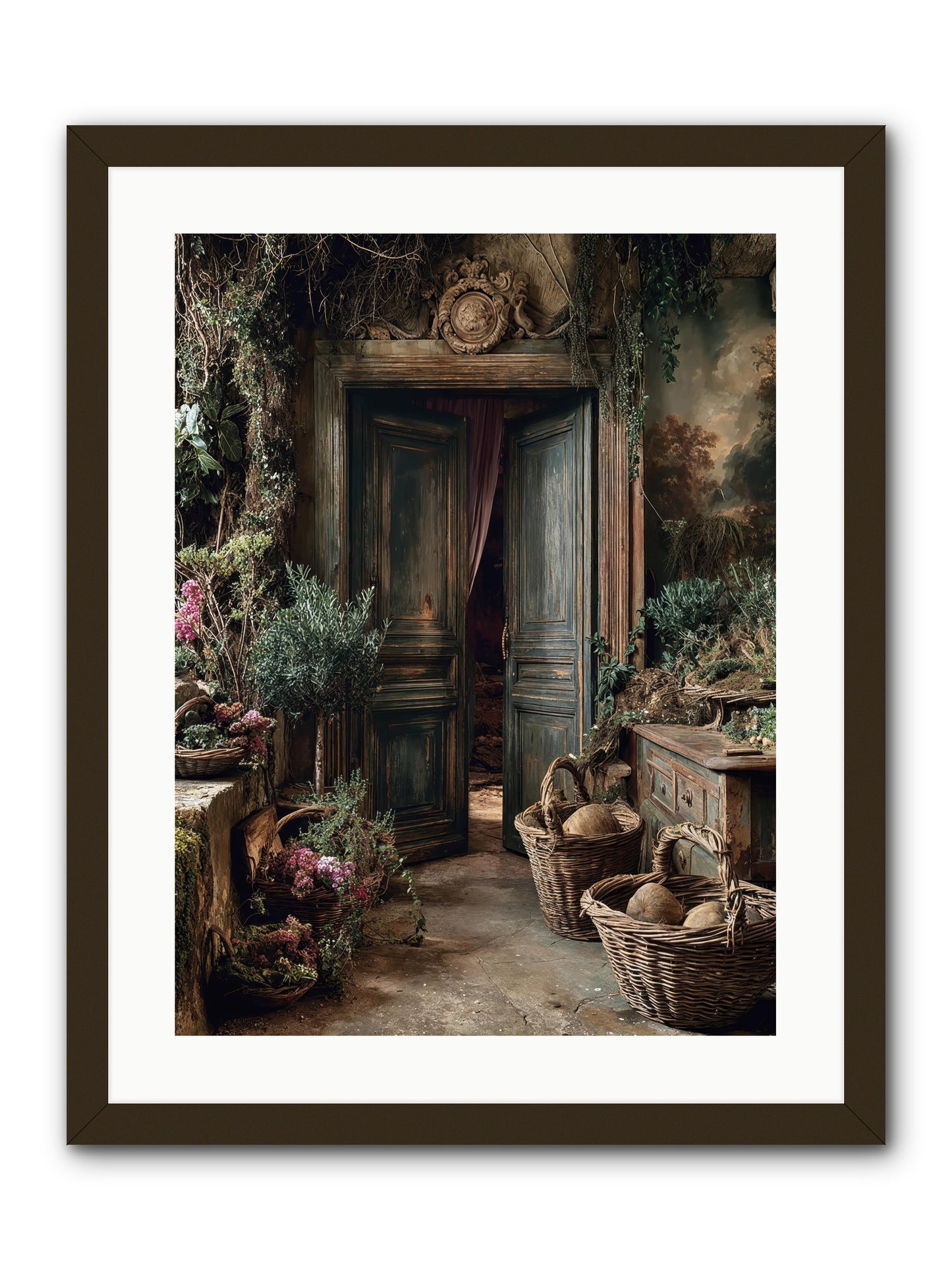 Golden hour abundance -- Framed Print - Black 18x24