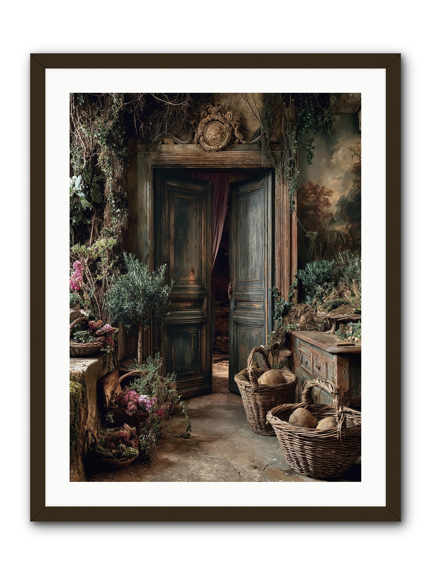 Golden hour abundance -- Framed Print - Black 24x32