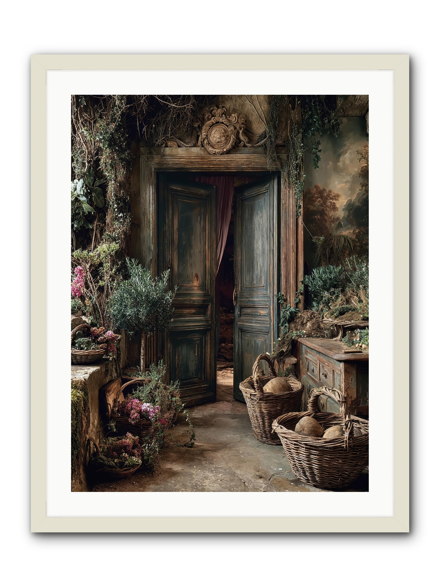Golden hour abundance -- Framed Print - White 24x32