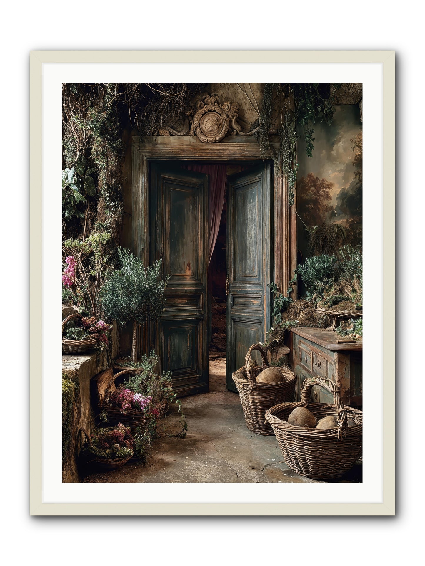 Golden hour abundance -- Framed Print - White 30x40