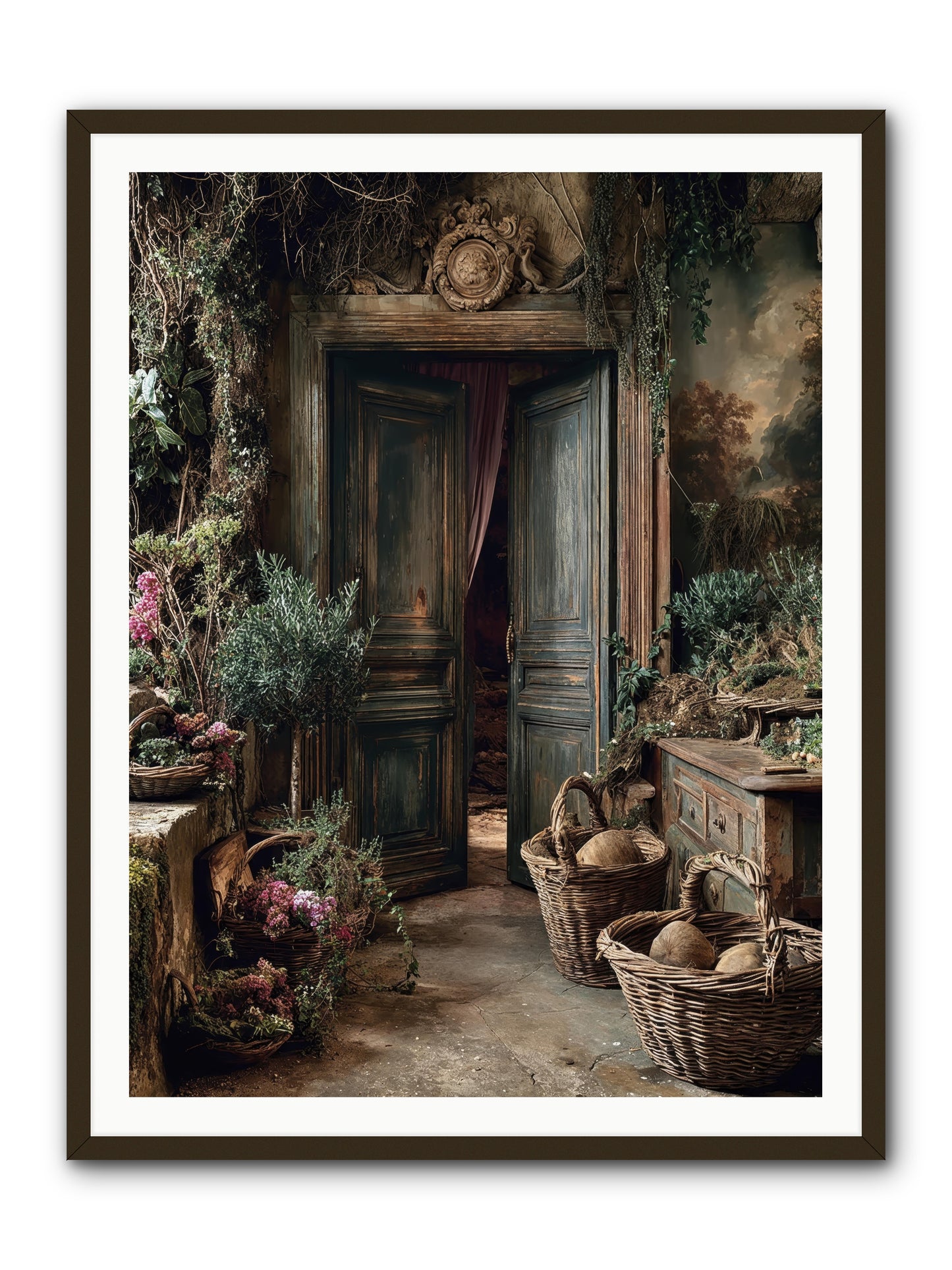 Golden hour abundance -- Framed Print - Black 36x48