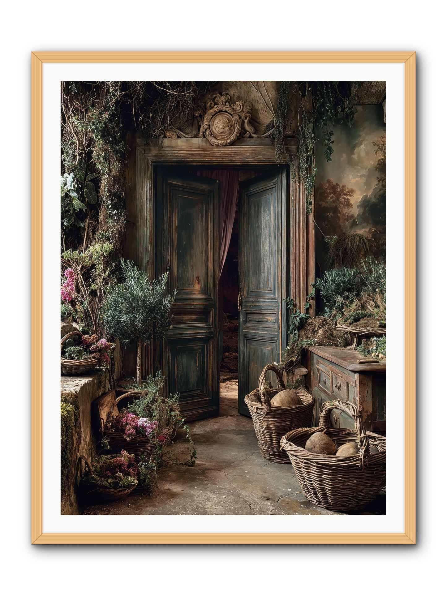 Golden hour abundance -- Framed Print - Natural 36x48