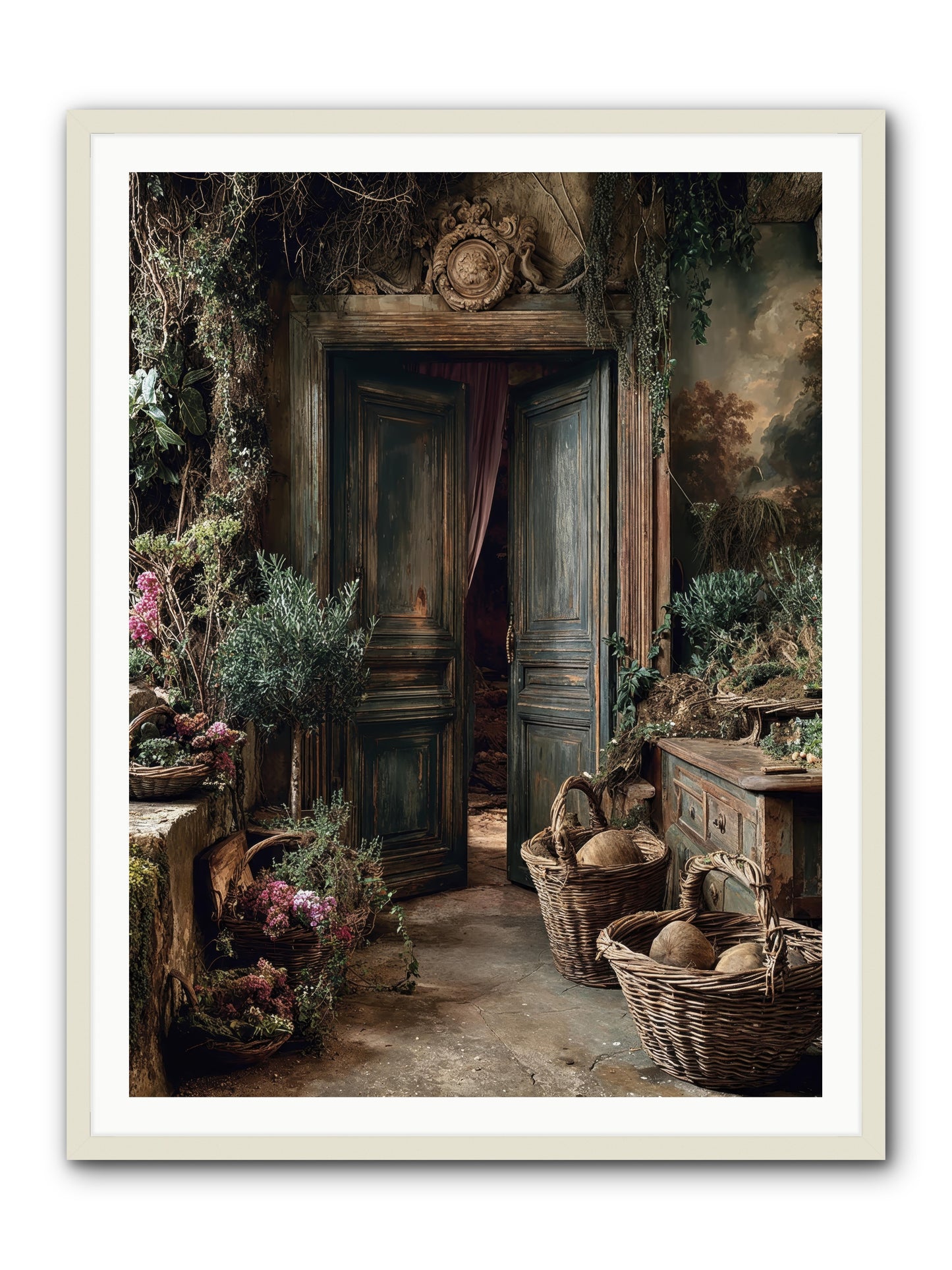 Golden hour abundance -- Framed Print - White 36x48