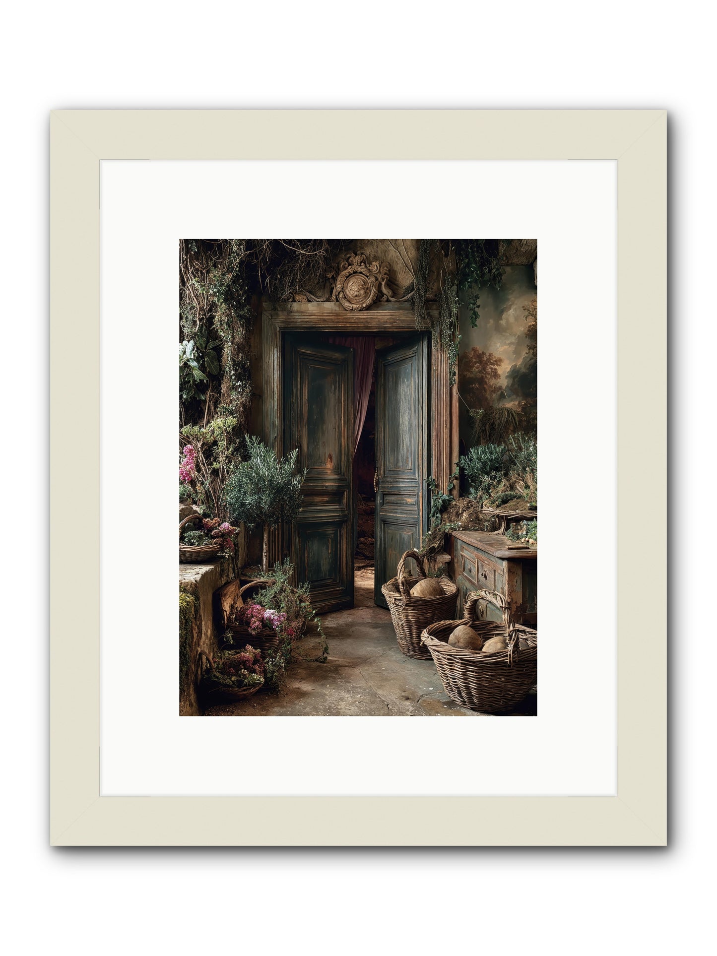 Golden hour abundance -- Framed Print - White 9x12