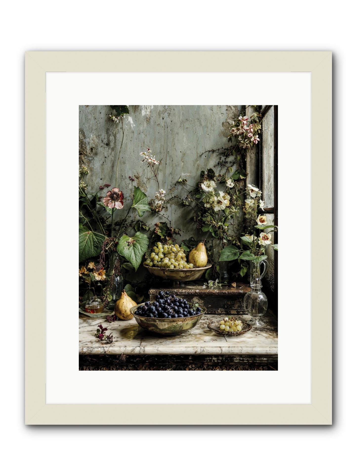 Grace lives askew -- Framed Print - White 12x16